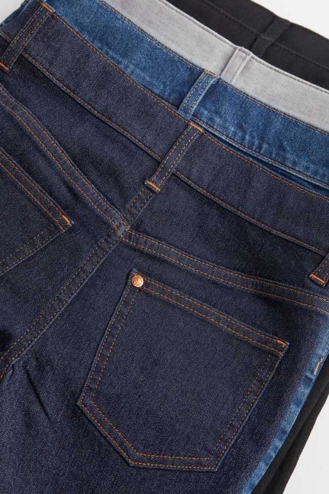 H&M 5-pack Schlank Fit Stretch Denim Kurze Hose Kinder Schwarz | 0619-PMIKS