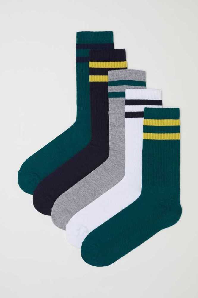 H&M 5-pack Socken Herren Schwarz | 9042-ARVUF