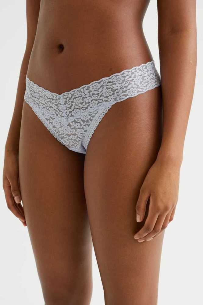 H&M 5-pack Spitze Tanga Briefs Unterwäsche Damen Dunkelrot Weiß Lila | 6790-ZMFWY