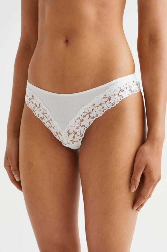 H&M 5-pack Tanga Briefs Unterwäsche Damen Hellblau Weiß | 3946-LAQCR