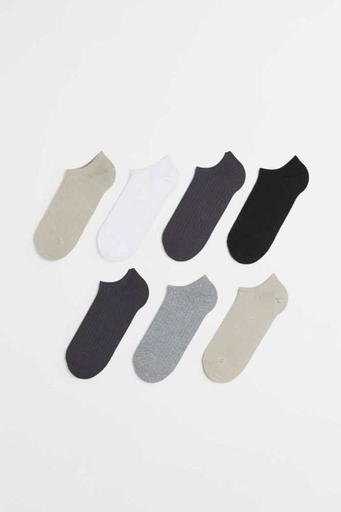 H&M 7-pack Ankle Socken Herren Beige Grau | 5147-TJXHI