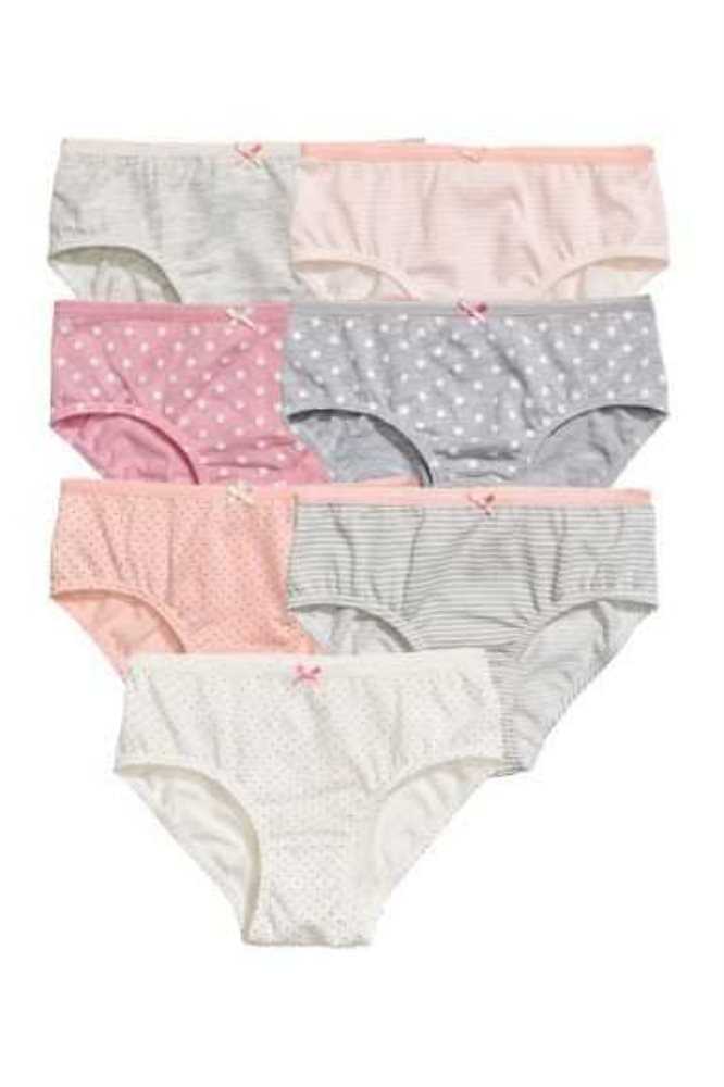 H&M 7-pack Baumwoll Briefs Unterwäsche Kinder Hellgelb | 4035-VBHRT