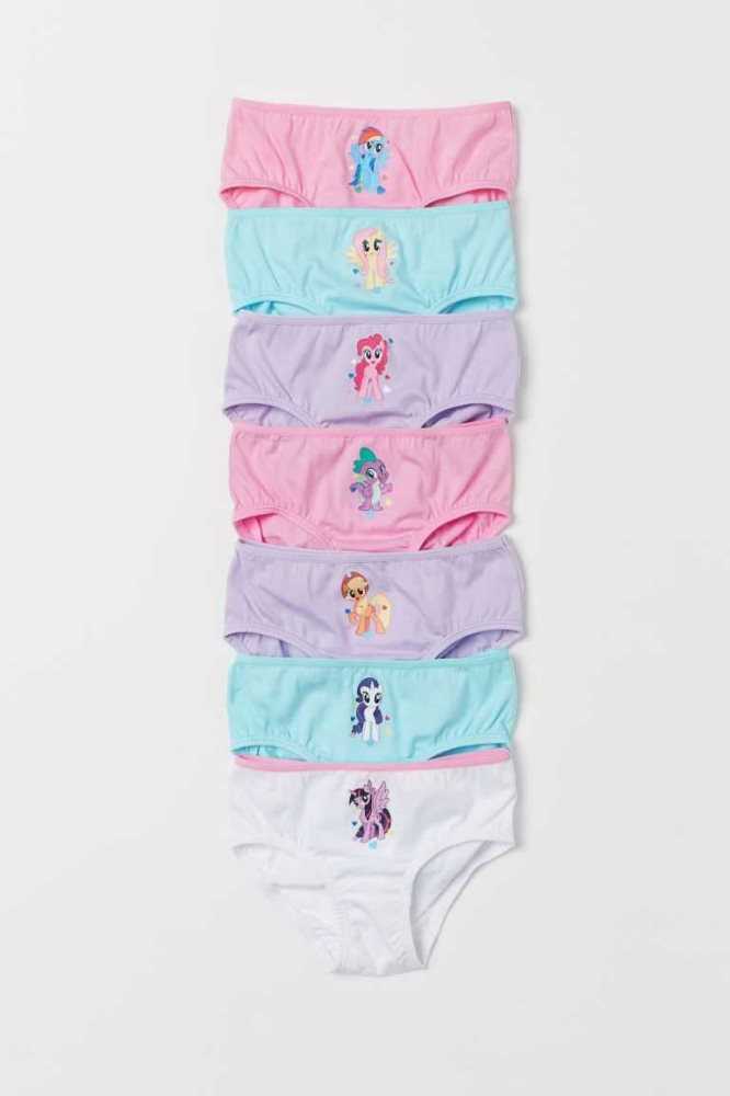 H&M 7-pack Baumwoll Briefs Unterwäsche Kinder Lila | 9782-BGOME