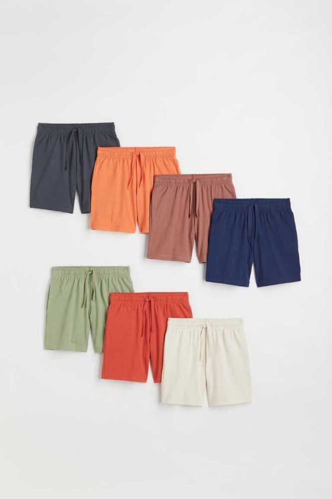 H&M 7-pack Baumwoll Jersey Kurze Hose Kinder Hellbraun Orange | 6921-SVCAP