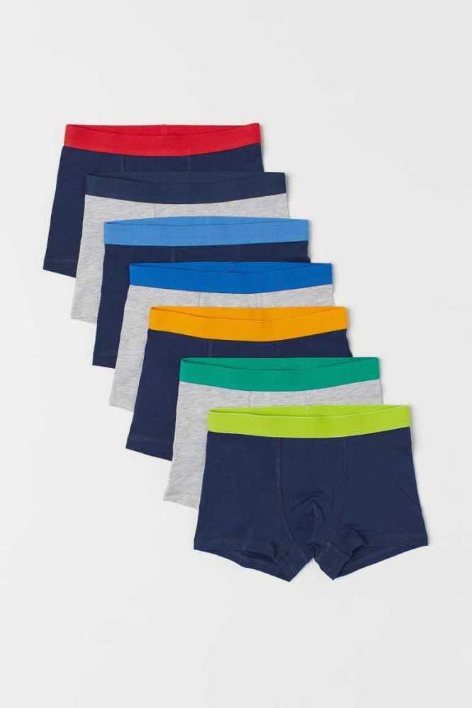 H&M 7-pack Boxer Kurze Hose Kinder Dunkelblau Hellgrau | 3195-KOJPG