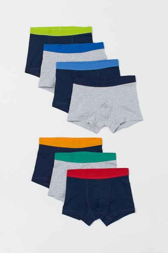 H&M 7-pack Boxer Kurze Hose Kinder Hellgrau Navy Blau | 5293-PXLJQ