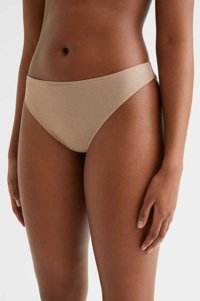 H&M 7-pack Jersey Brazilian Briefs Unterwäsche Damen Beige Grau Braun | 4215-BFLIN