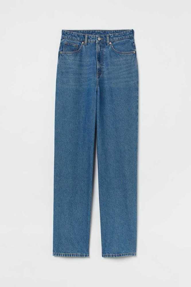 H&M 90s Baggy High Jeans Damen Dunkelblau | 1896-ZYADC