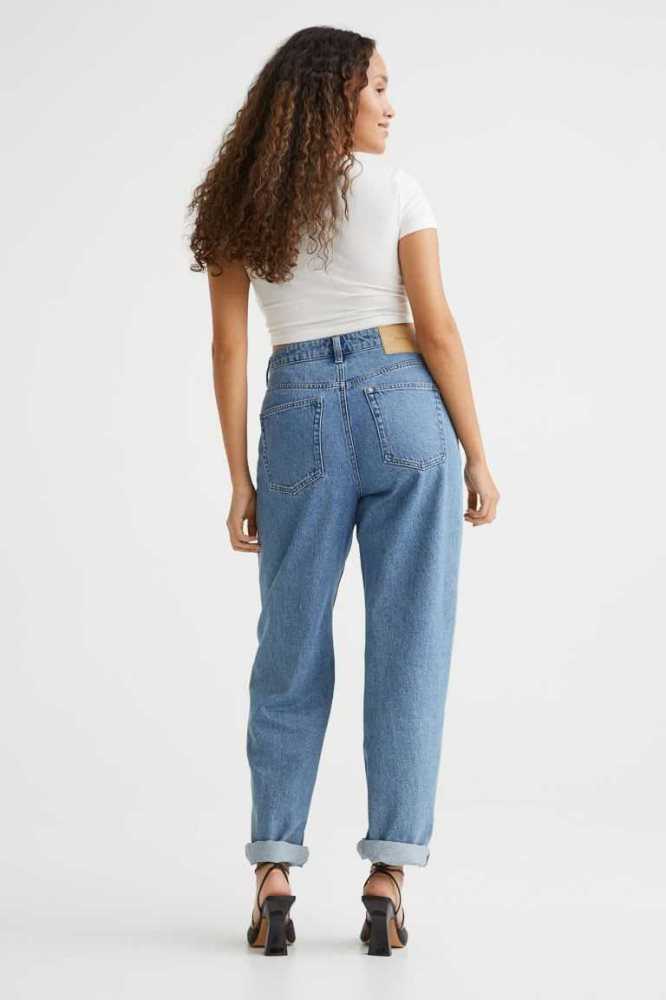 H&M 90s Baggy Ultra High Taille Jeans Damen Blau | 6813-RDYLW