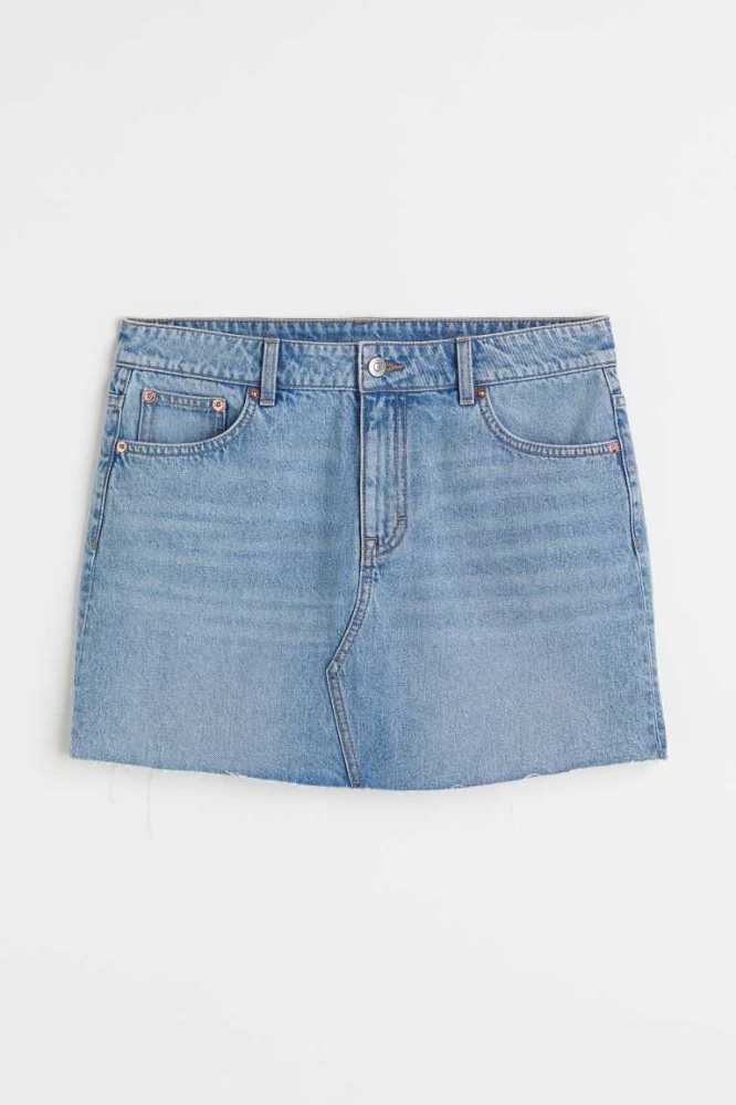 H&M 90s Denim Röcke Damen Hellblau | 8751-ZREFA