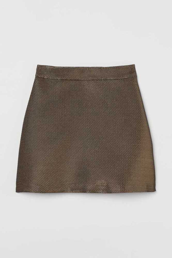 H&M A-line Röcke Damen Schwarz | 6738-EIZCG