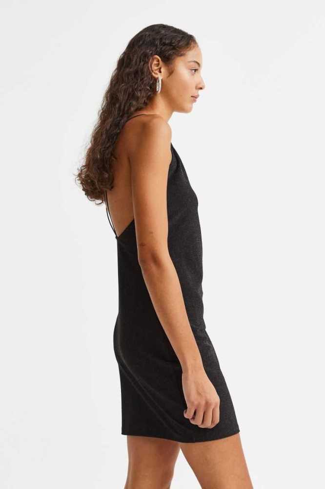 H&M Backless Kleider Damen Schwarz | 8234-DLAQM