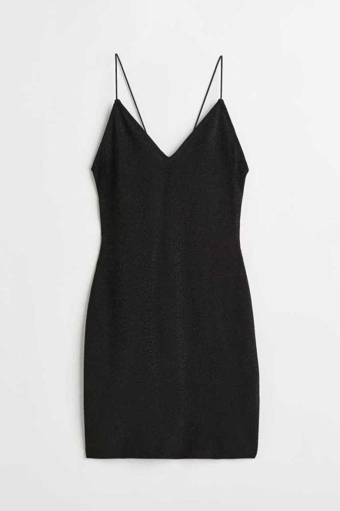 H&M Backless Kleider Damen Schwarz | 8234-DLAQM