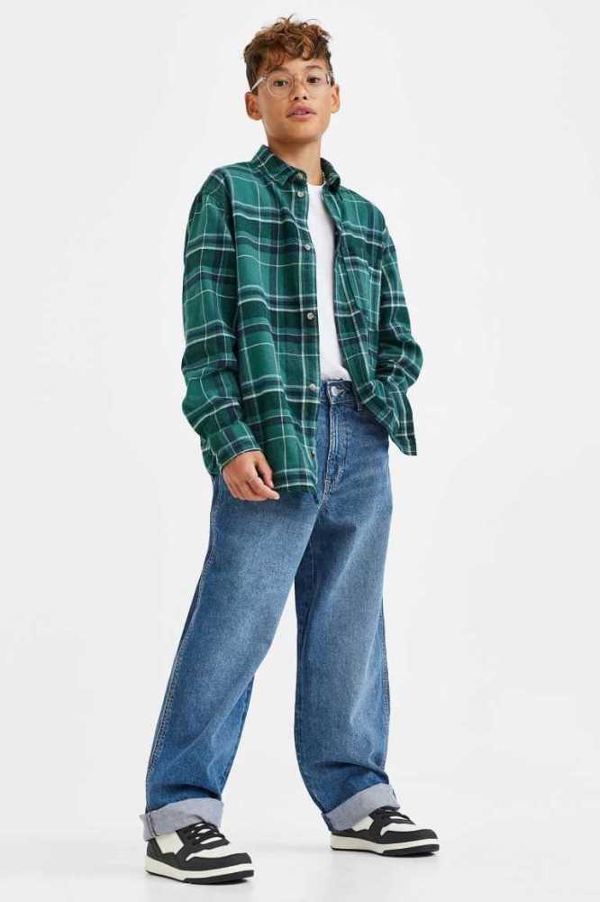 H&M Baggy Fit Jeans Kinder Blau | 2309-TLGUV