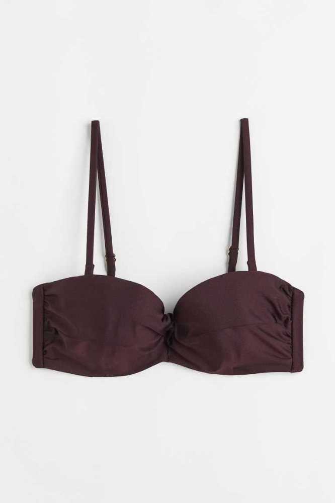 H&M Balconette Bikini Top Strandkleidung Damen Dunkelrot | 3685-OHCDU