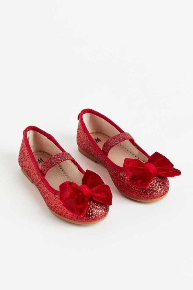 H&M Ballet Flache Schuhe Kinder Rot | 6503-OUMRQ