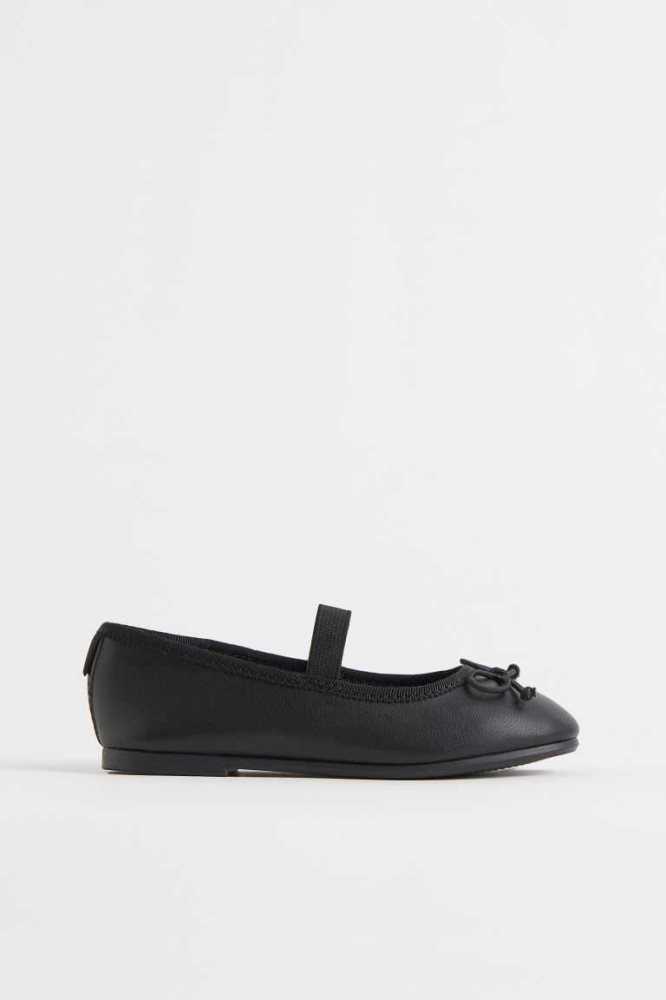 H&M Ballet Flache Schuhe Kinder Schwarz | 8071-MHUJX