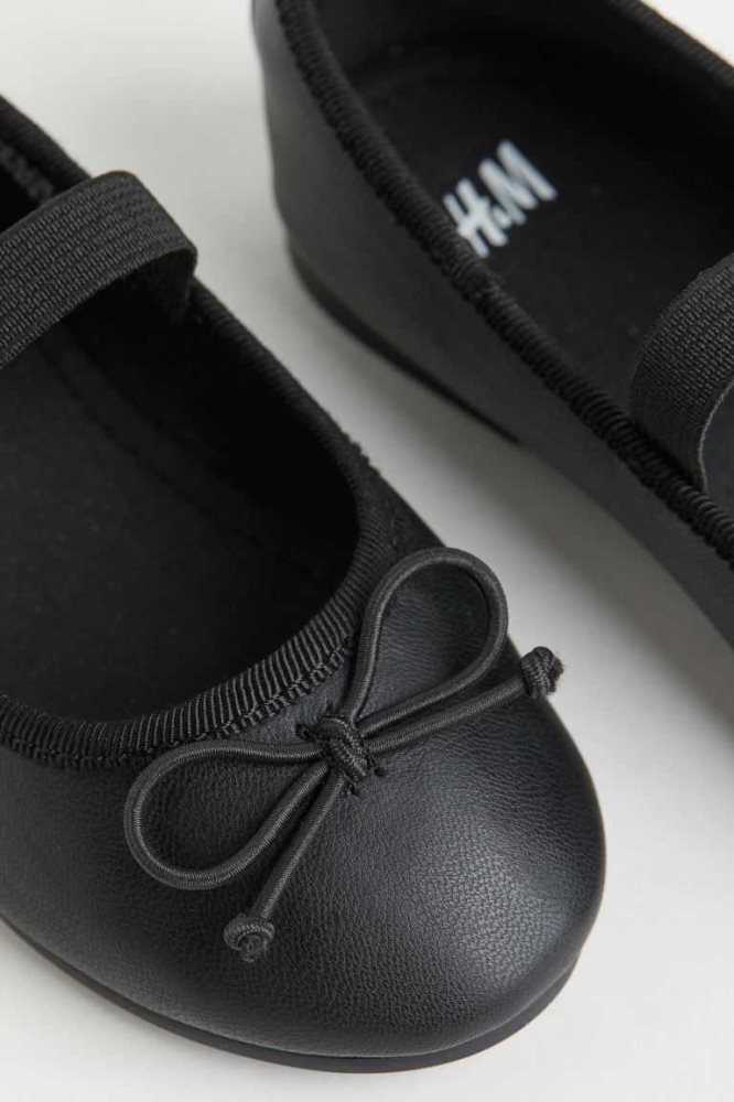 H&M Ballet Flache Schuhe Kinder Schwarz | 8071-MHUJX