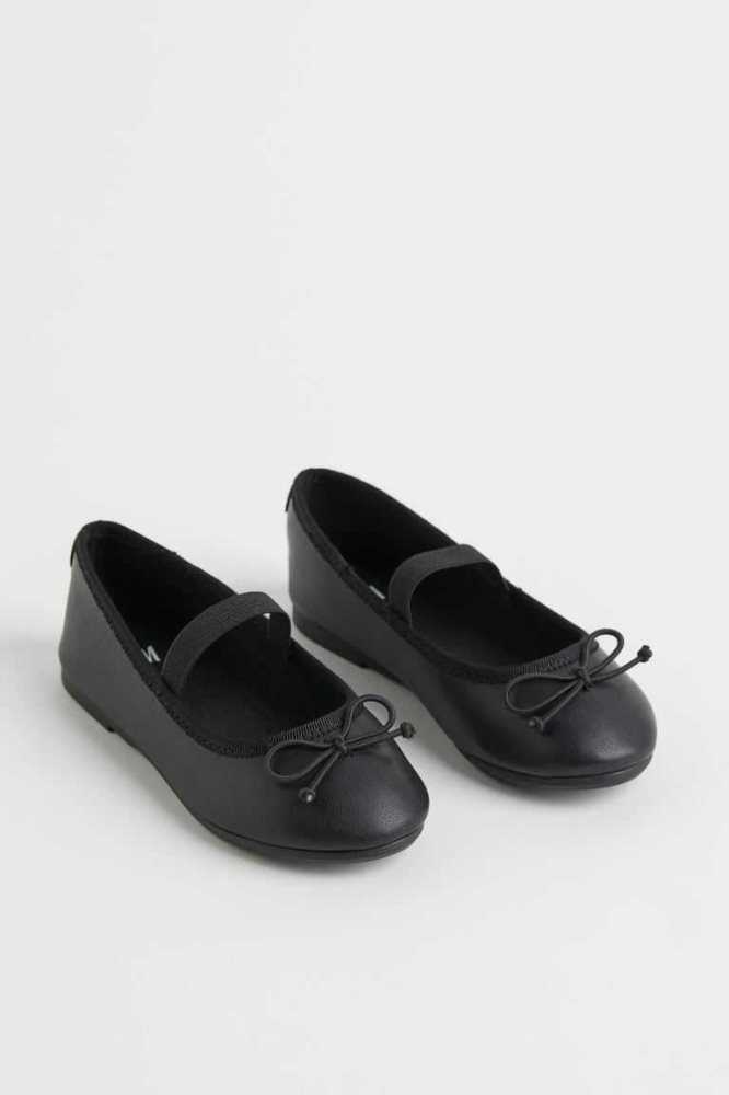 H&M Ballet Flache Schuhe Kinder Schwarz | 8071-MHUJX