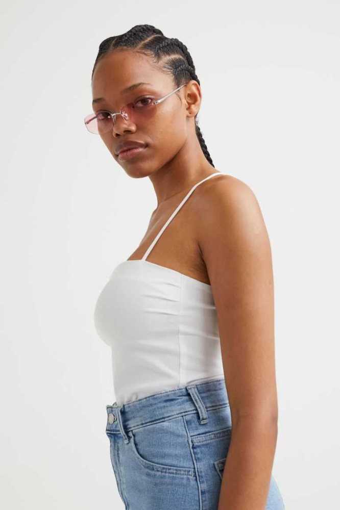 H&M Bandeau Crop Oberteile Damen Dunkelbraun | 0167-YPJNK