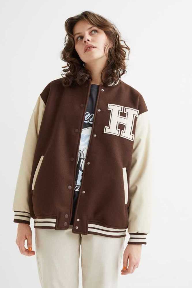 H&M Baseball Jacke Damen Dunkelblau | 1652-NABKQ