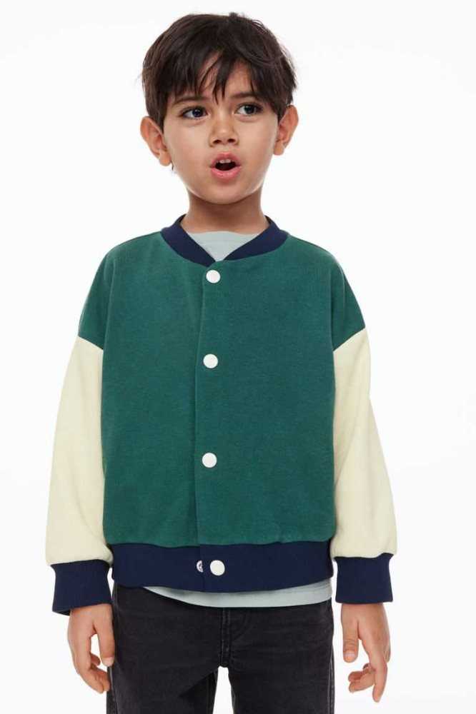 H&M Baseball Jacket Oberbekleidung Kinder Dunkelgrün | 3968-OZIQL