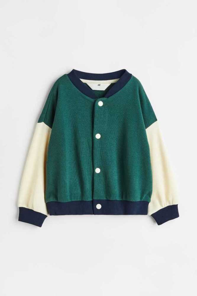 H&M Baseball Jacket Oberbekleidung Kinder Dunkelgrün | 3968-OZIQL