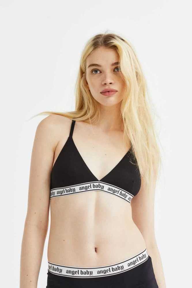 H&M Baumwoll Bra Top Unterwäsche Damen Rosa | 7261-MZBQF