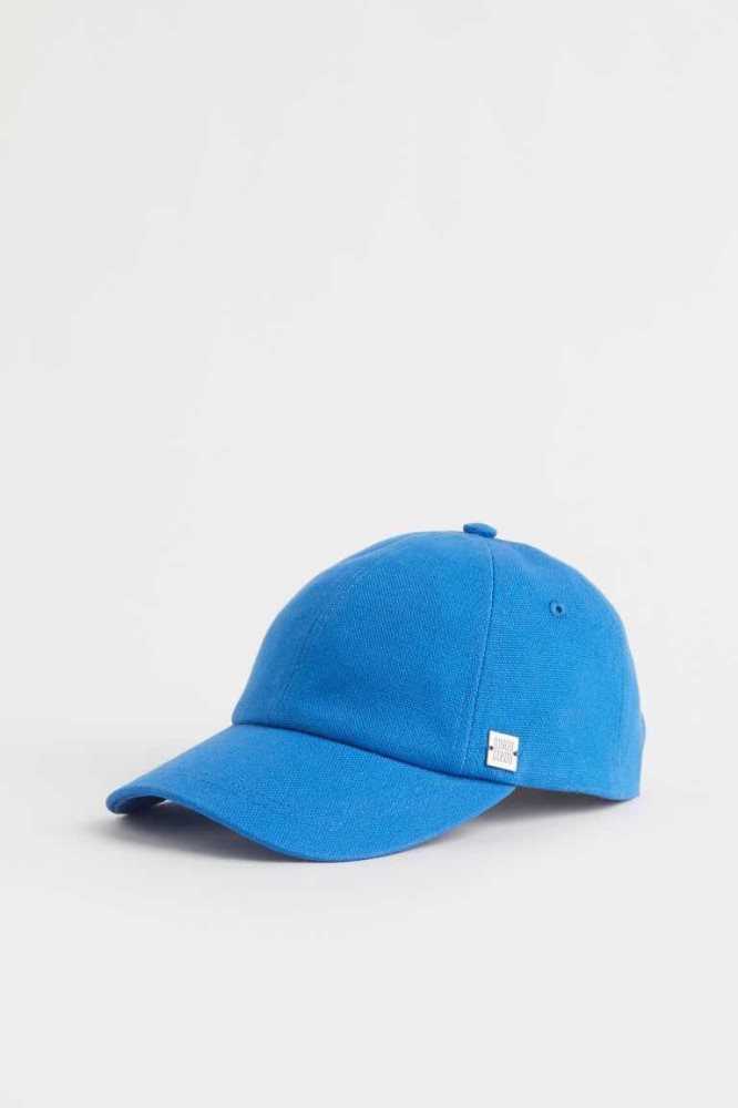 H&M Baumwoll Canvas Hüte Damen Blau | 9813-ARTEW