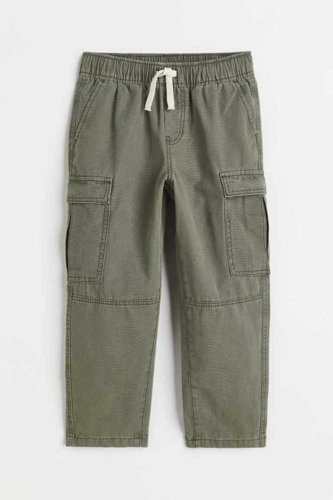 H&M Baumwoll Cargo Hose Kinder Dunkelbraun | 3870-OKTIF