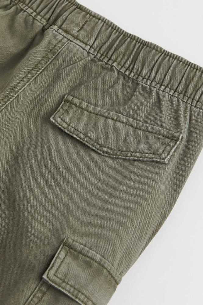 H&M Baumwoll Cargo Hose Kinder Khaki Grün | 5487-FJMZT