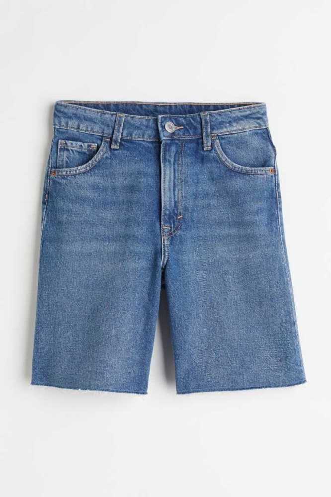 H&M Baumwoll Denim Bermuda Kurze Hose Kinder Blau Hellblau | 3174-FZNCL