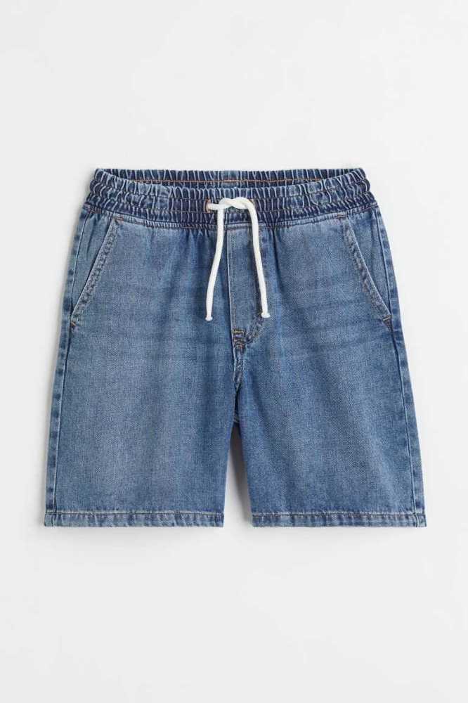 H&M Baumwoll Denim Kurze Hose Kinder Blau | 1706-GWFET