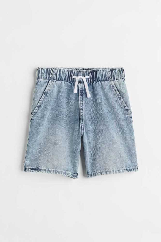 H&M Baumwoll Denim Kurze Hose Kinder Dunkelgrau | 3710-JYLQN