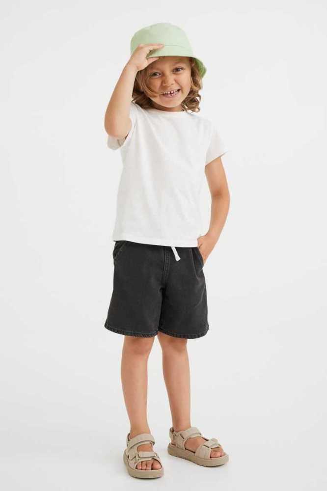 H&M Baumwoll Denim Kurze Hose Kinder Dunkelgrau | 3710-JYLQN