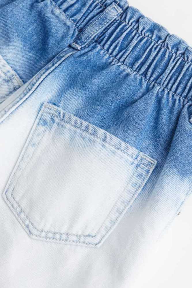 H&M Baumwoll Denim Paper-bag Kurze Hose Kinder Blau Weiß | 1289-BCPSE