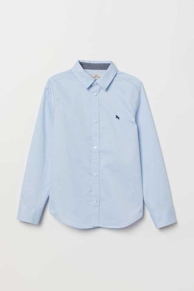 H&M Baumwoll Hemd Kinder Dunkelblau | 3981-LTSWH