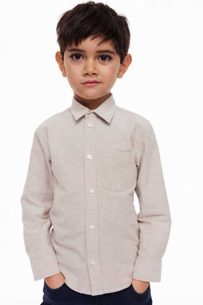 H&M Baumwoll Hemd Kinder Hellgrün | 6315-FSRNT