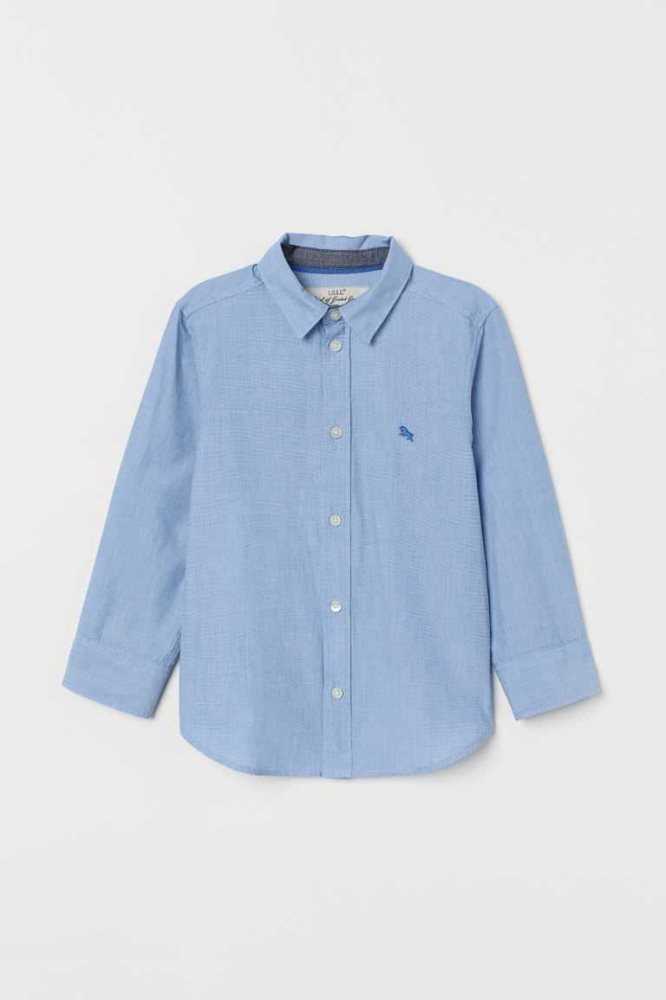 H&M Baumwoll Hemd Kinder Mintfarben Grün | 7648-ENOXK