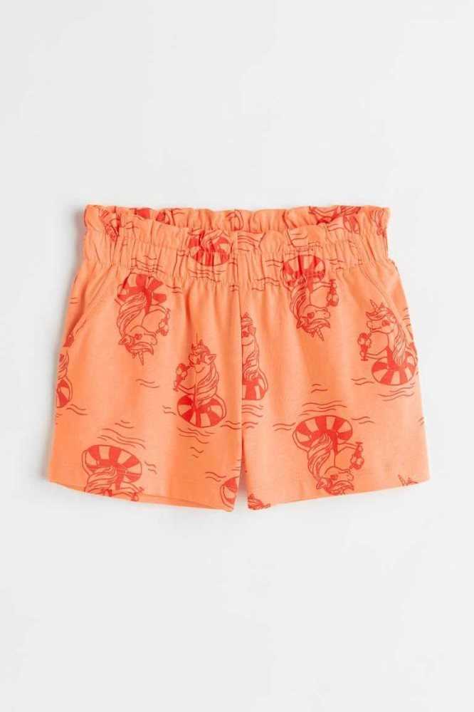 H&M Baumwoll Jersey Kurze Hose Kinder Gelb | 4013-OMKIH