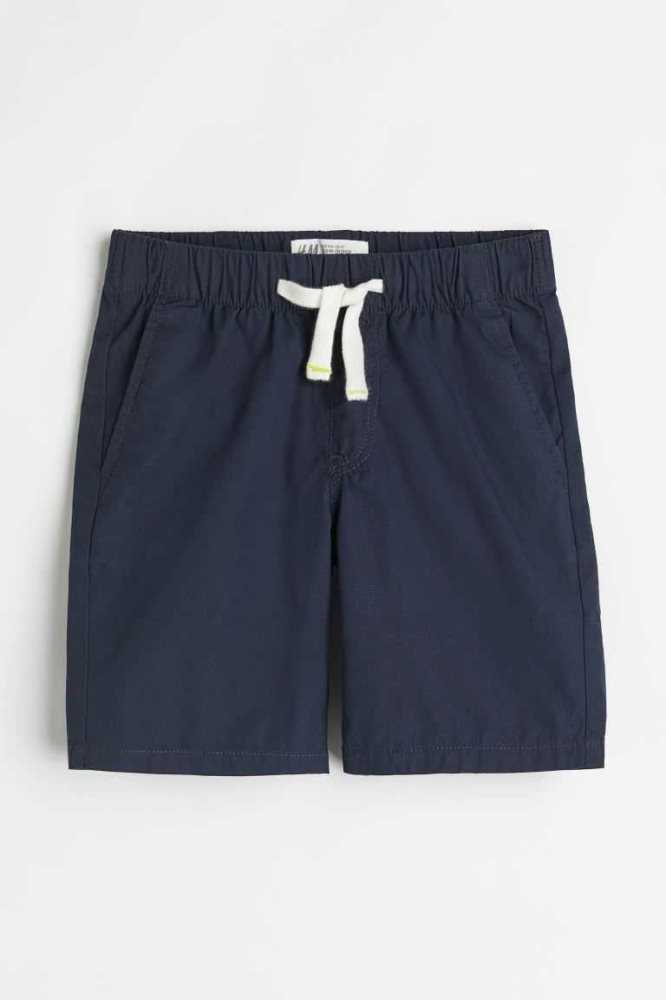 H&M Baumwoll Kurze Hose Kinder Blau | 3561-JIDLH