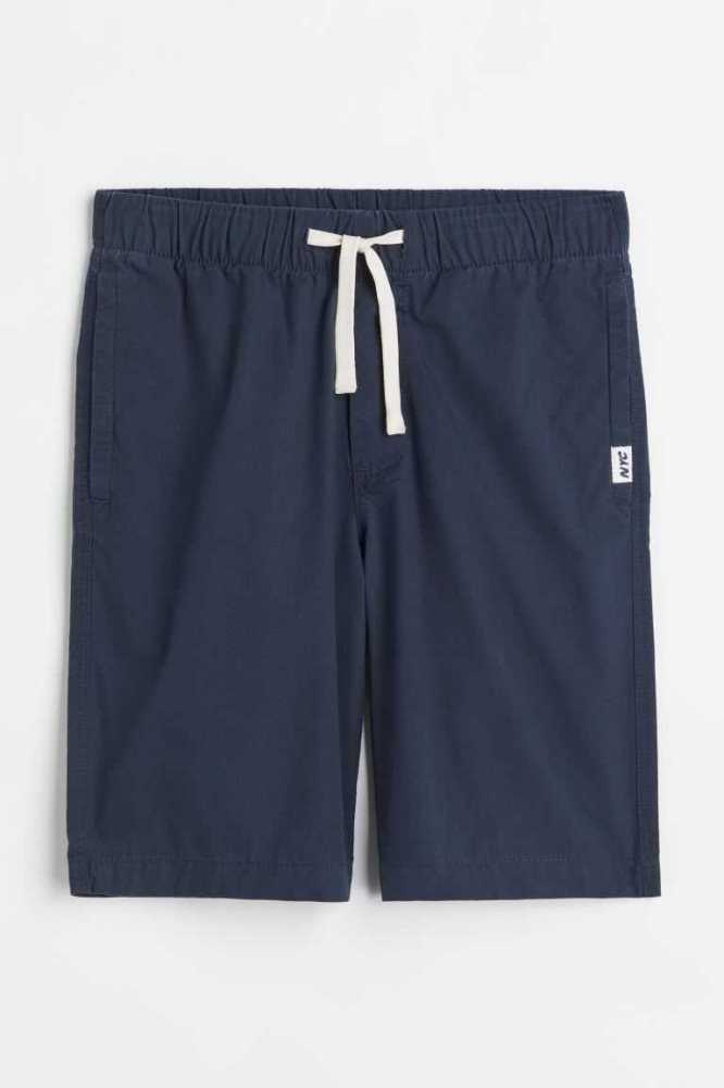 H&M Baumwoll Kurze Hose Kinder Dunkelblau | 7581-WLIZO