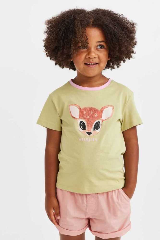 H&M Baumwoll Kurze Hose Kinder Hellrosa | 7513-DAYBJ