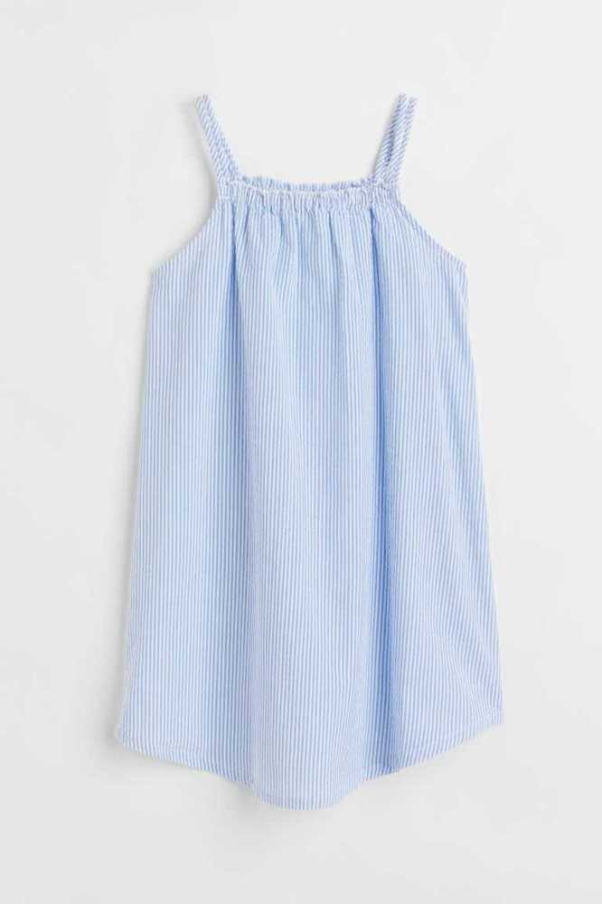 H&M Baumwoll Kurzes Kleid Kinder Blau | 5369-KSUJI