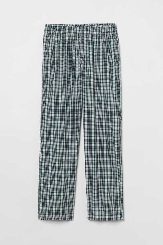 H&M Baumwoll Pajama Pants Loungewear Herren Blau | 0165-KTFZN