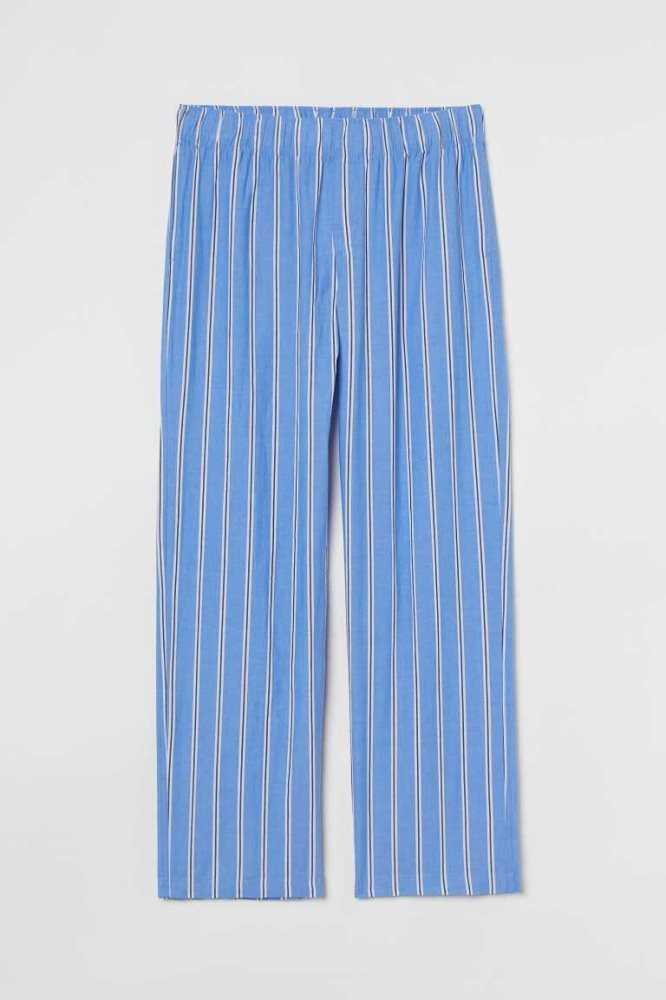 H&M Baumwoll Pajama Pants Loungewear Herren Blau | 0165-KTFZN