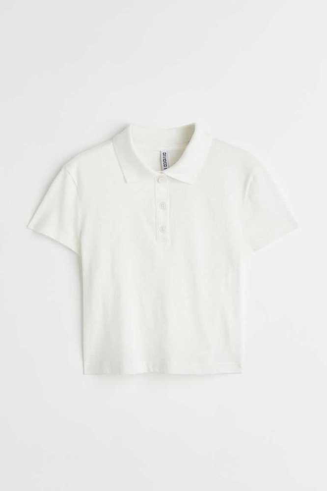 H&M Baumwoll Polo Shirt Bluse Damen Grün | 3924-NGYKU