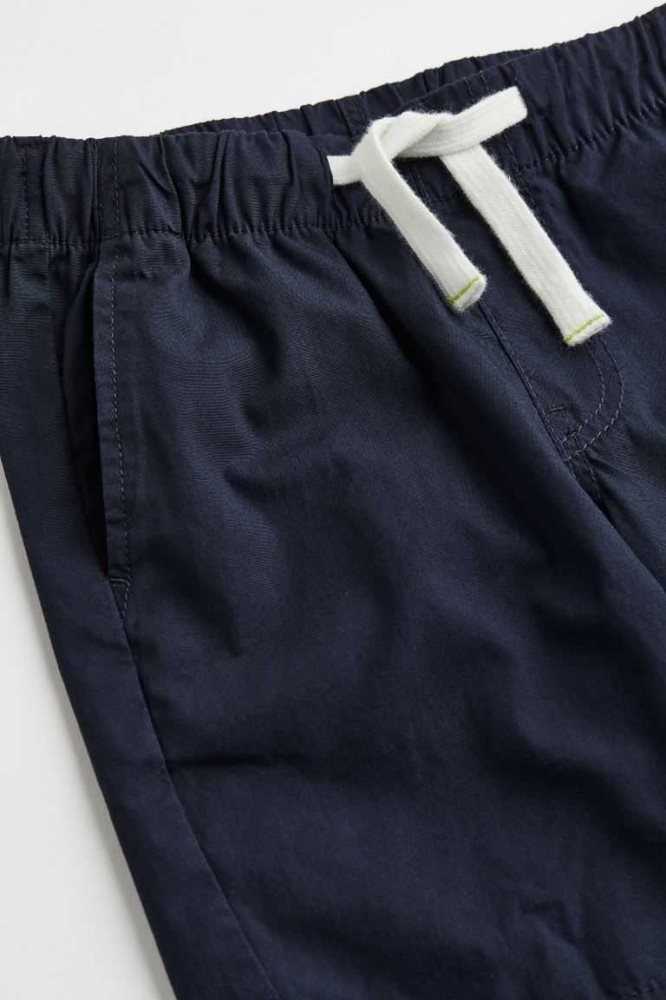 H&M Baumwoll Poplin Kurze Hose Kinder Blau | 3068-UXFBZ