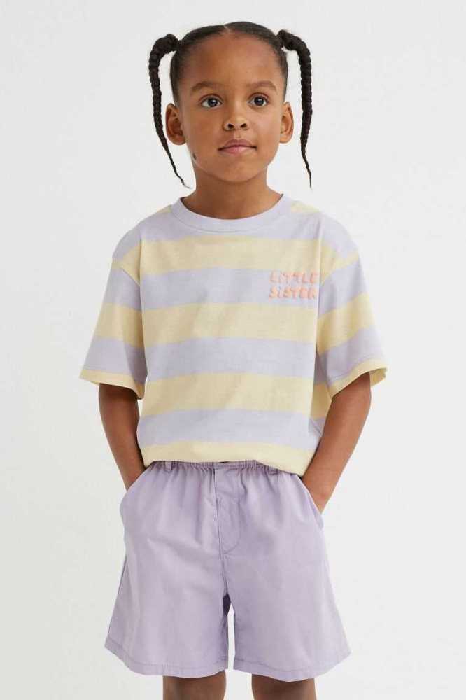 H&M Baumwoll Poplin Kurze Hose Kinder Dunkelgrau | 6024-CPXUN