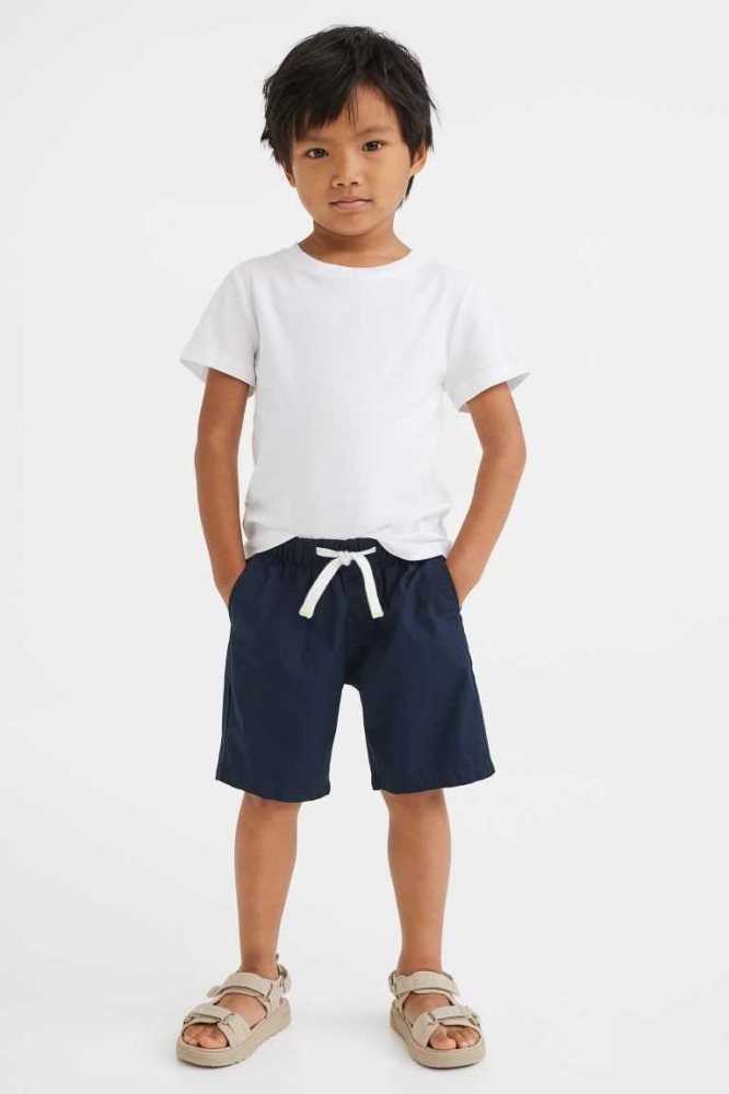 H&M Baumwoll Poplin Kurze Hose Kinder Hellgrün | 4510-NIBWR